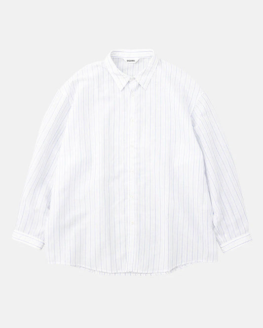 DIGAWEL【ディガウェル】Oversized stripe shirt (BLUE)【DWAA034】