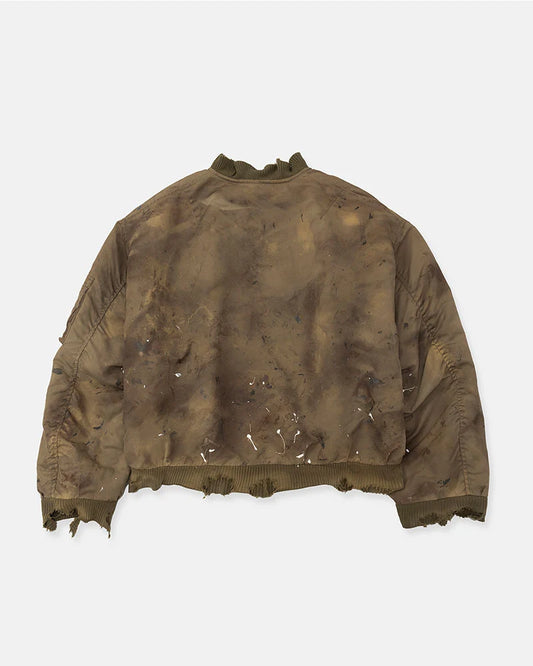 DIGAWEL【ディガウェル】Distressed MA-1 (Olive)【DWAB044】