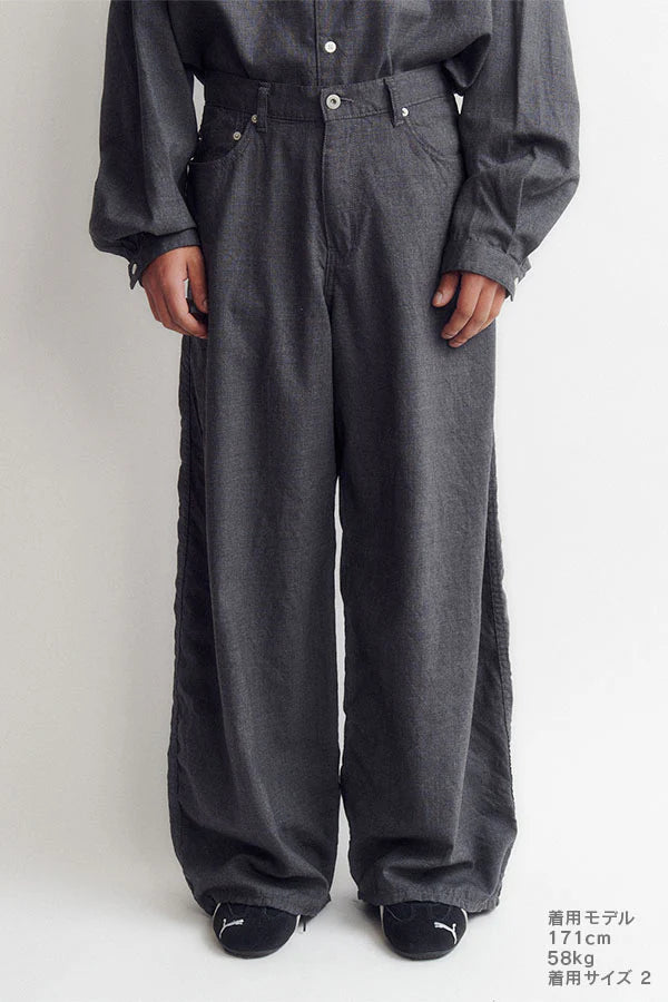 DIGAWEL【ディガウェル】Puckering wide pants (C.GRAY) 【DWYB021】