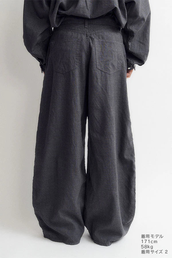 DIGAWEL【ディガウェル】Puckering wide pants (C.GRAY) 【DWYB021】