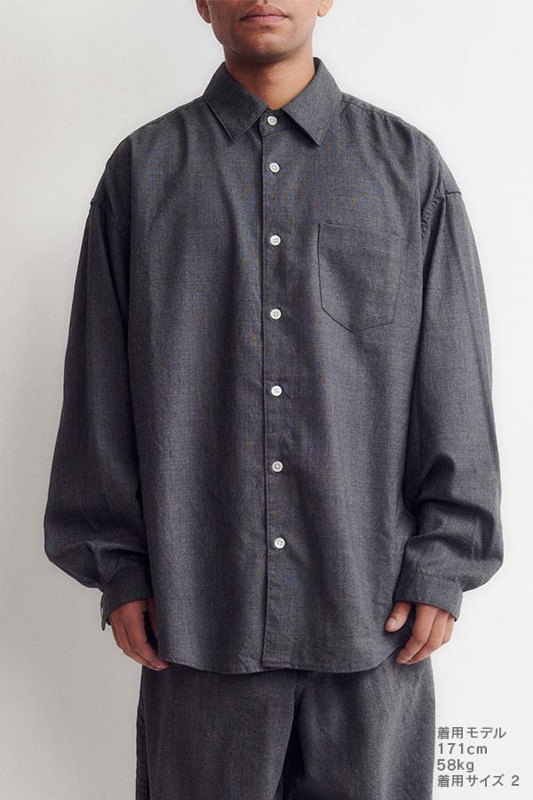 DIGAWEL【ディガウェル】Puckering shirt (C.GRAY)【DWYB022】