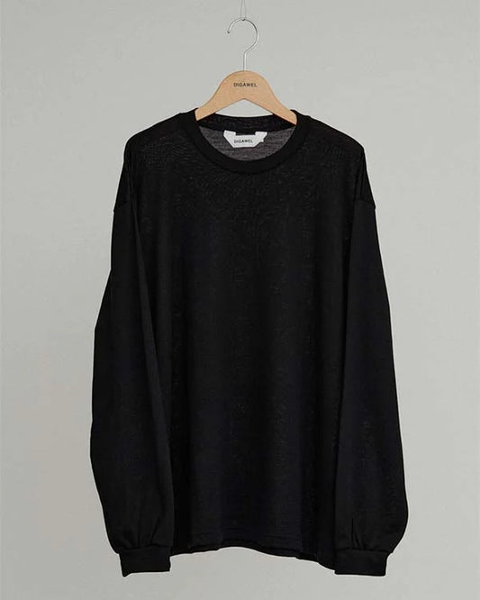 DIGAWEL【ディガウェル】Merino Wool LS T-shirt (BLACK)