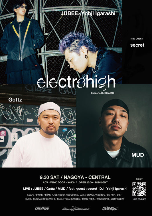 JUBEE × Yohji Igarashi electrohigh Tour 2023 Supprted by BEASTIE at NAGOYA & OSAKA