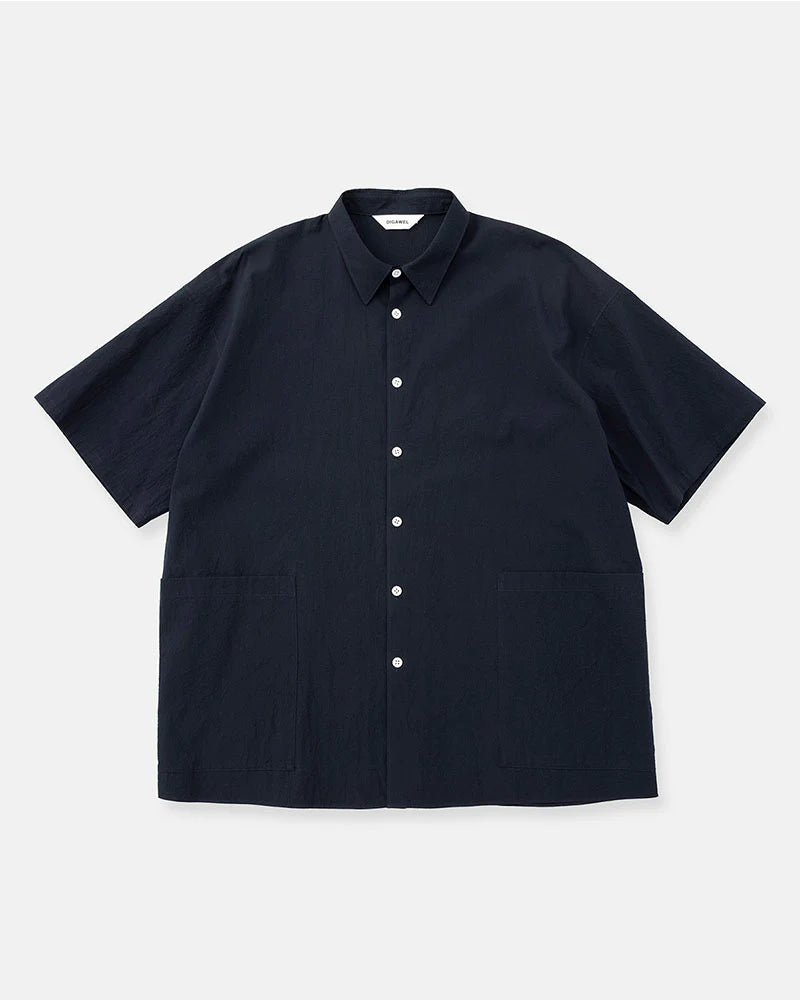 DIGAWEL【ディガウェル】Side pocket S/S shirt  (NAVY)【DWAA033】