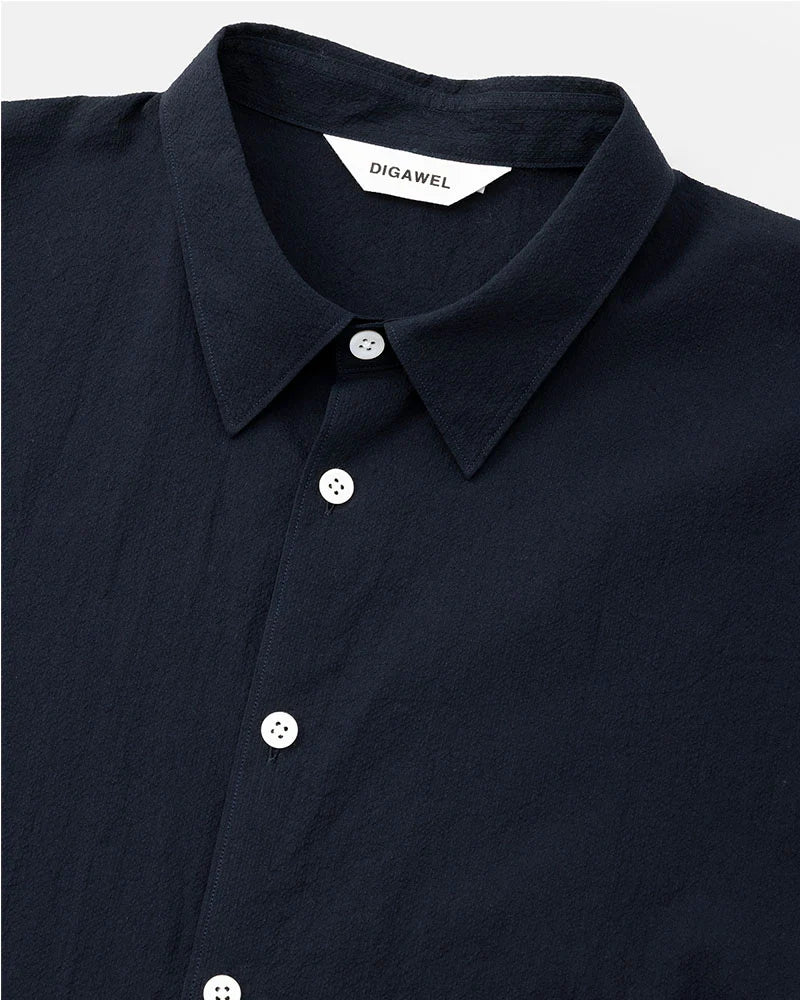DIGAWEL【ディガウェル】Side pocket S/S shirt  (NAVY)【DWAA033】