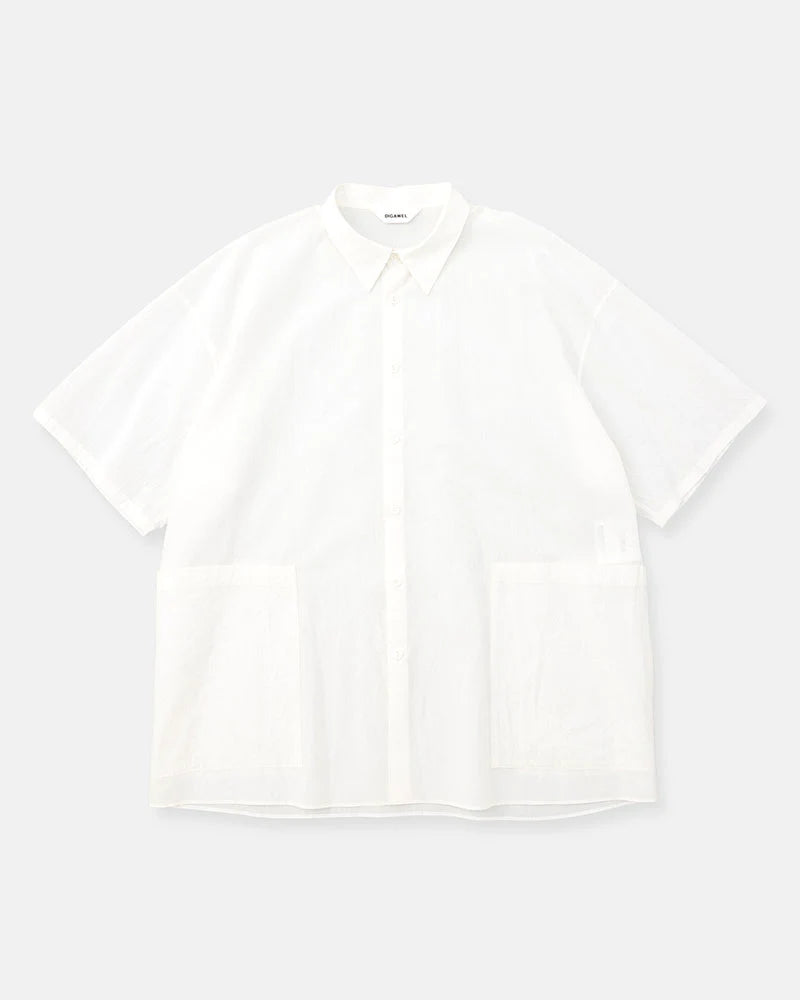 DIGAWEL【ディガウェル】Side pocket S/S shirt  (WHITE)【DWAA033】
