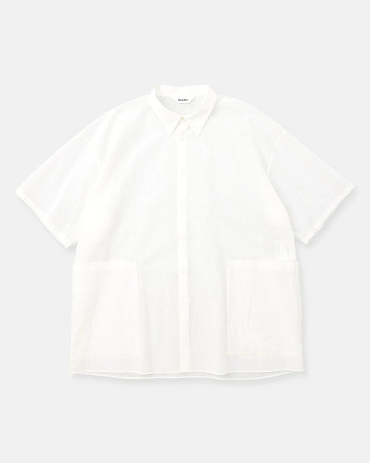 DIGAWEL【ディガウェル】Side pocket S/S shirt  (WHITE)【DWAA033】