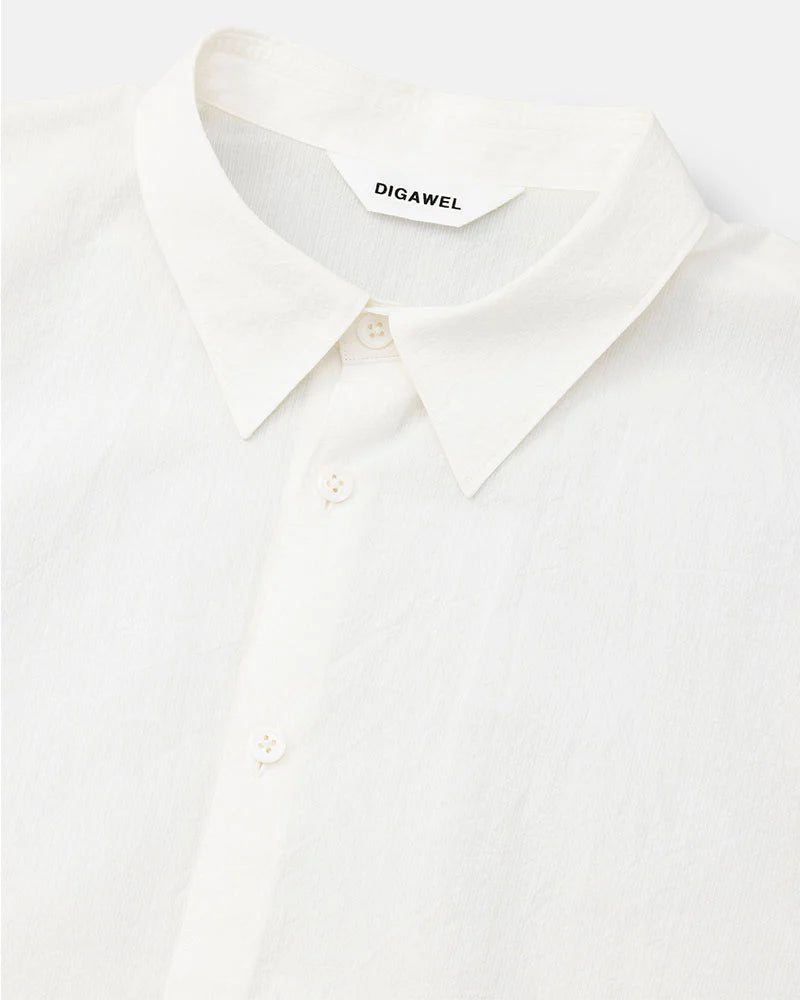 DIGAWEL【ディガウェル】Side pocket S/S shirt  (WHITE)【DWAA033】