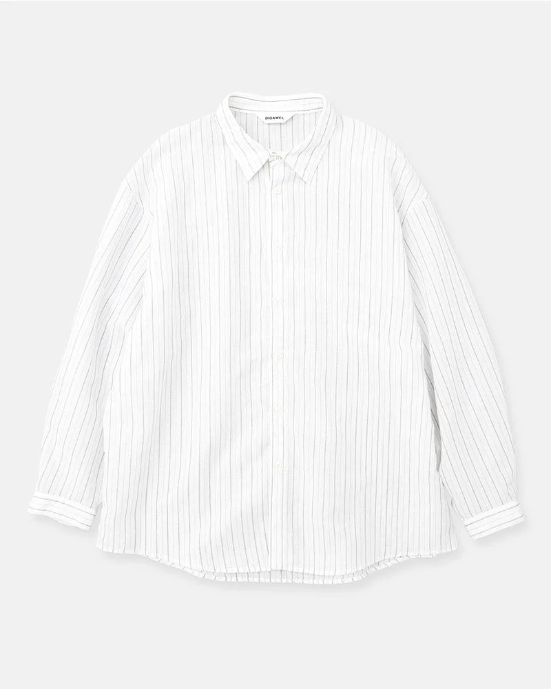 DIGAWEL【ディガウェル】Oversized stripe shirt (BLACK)【DWAA034】