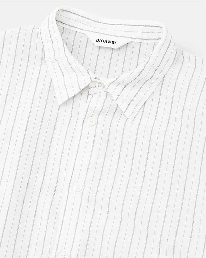 DIGAWEL【ディガウェル】Oversized stripe shirt (BLACK)【DWAA034】
