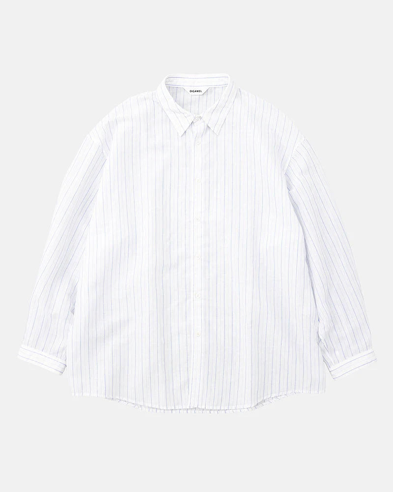 DIGAWEL【ディガウェル】Oversized stripe shirt (BLUE)【DWAA034】