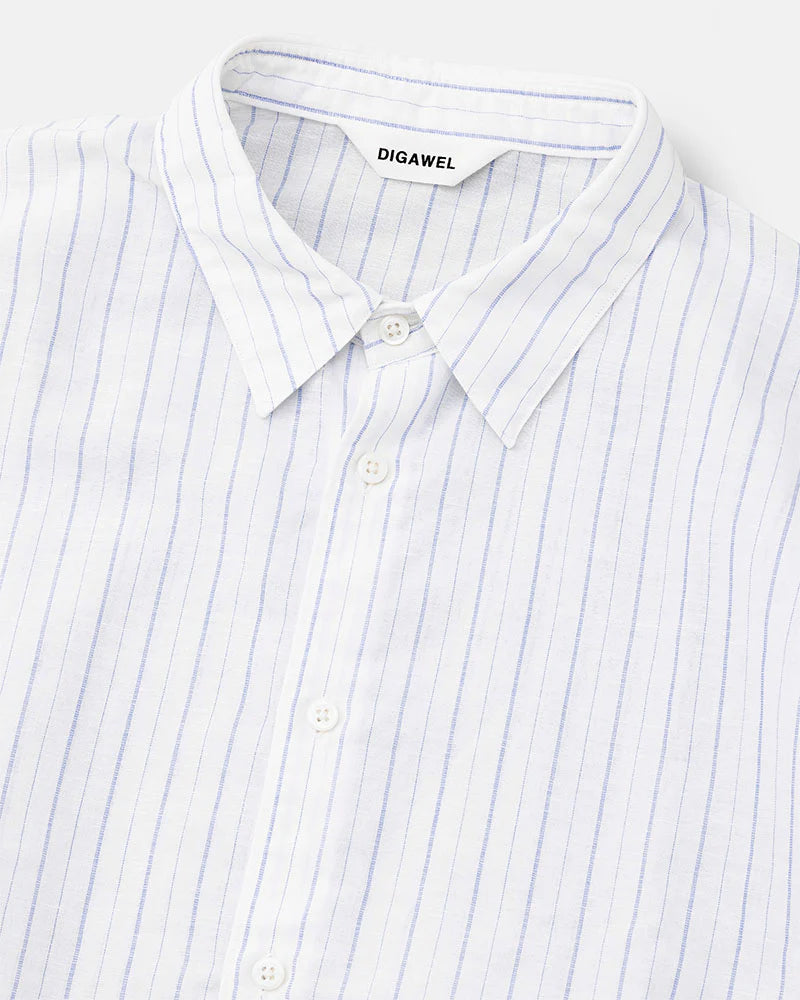 DIGAWEL【ディガウェル】Oversized stripe shirt (BLUE)【DWAA034】
