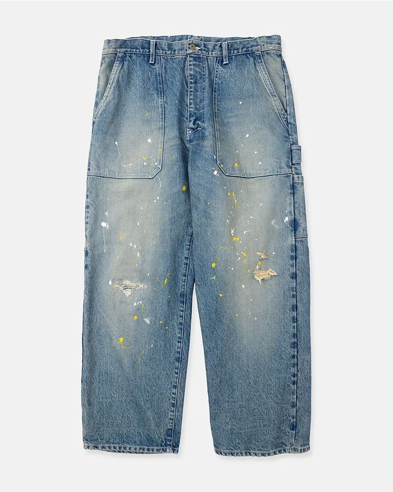 DIGAWEL【ディガウェル】Distressed Painter jeans (Fade Navy)【DWAB006】