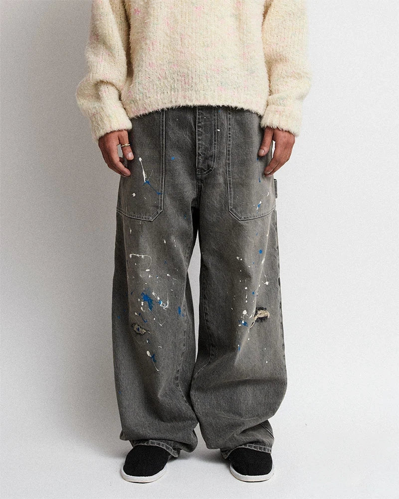 DIGAWEL【ディガウェル】Distressed Painter jeans (Fade Black)【DWA B006】