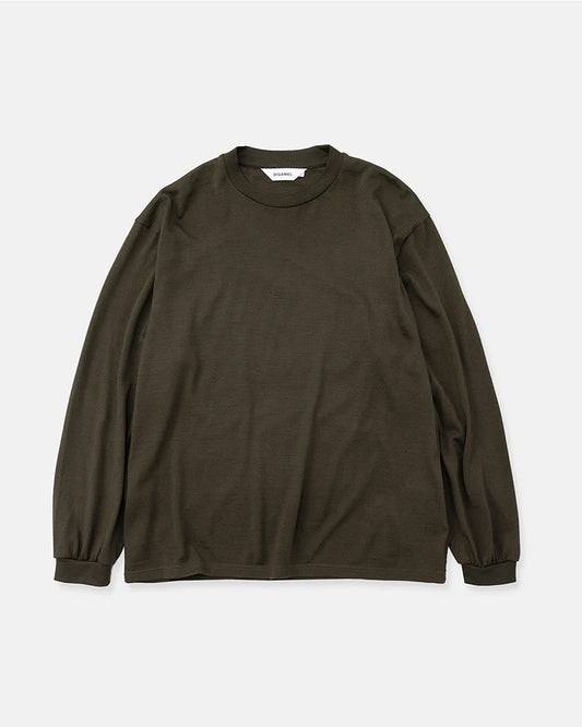 DIGAWEL【ディガウェル】Merino wool L/S T-shirt  (OLIVE) 【DWAB030】