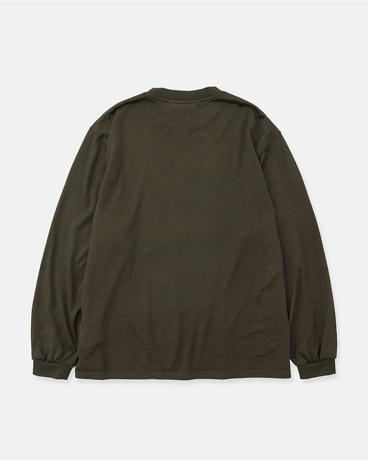 DIGAWEL【ディガウェル】Merino wool L/S T-shirt  (OLIVE) 【DWAB030】