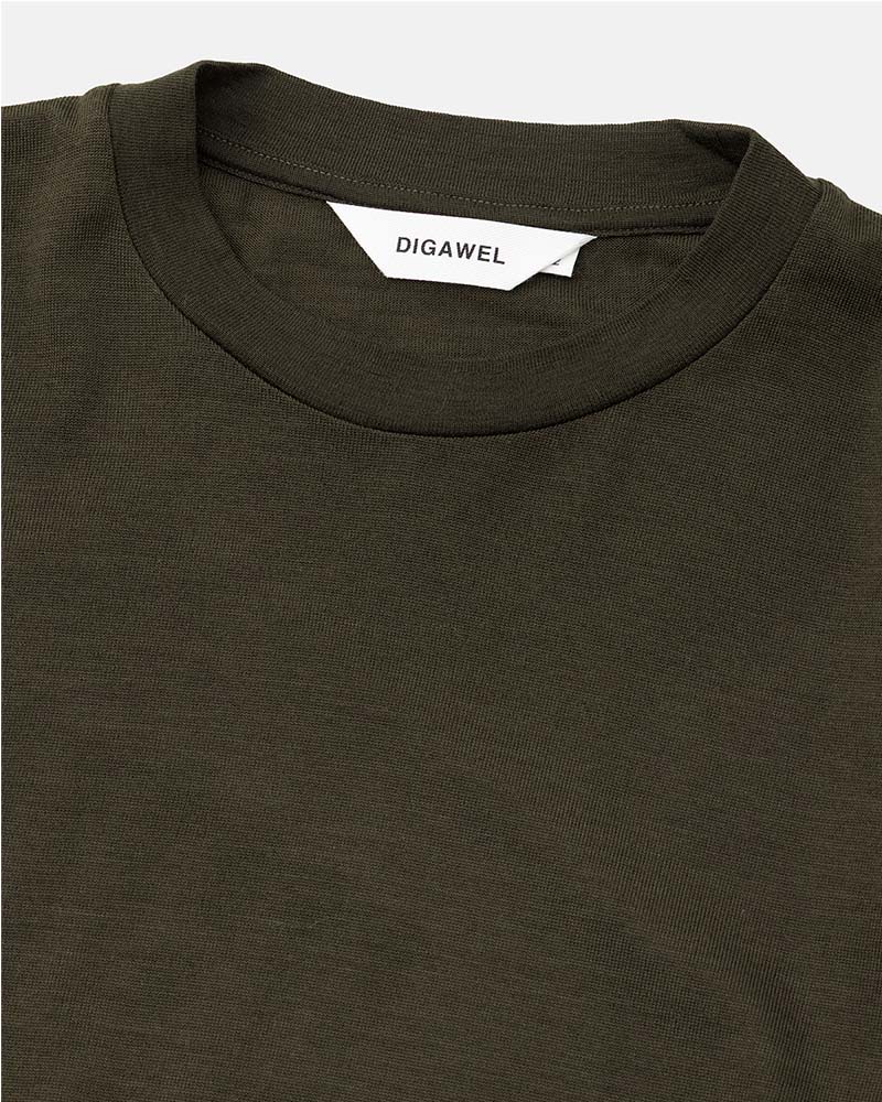DIGAWEL【ディガウェル】Merino wool L/S T-shirt  (OLIVE) 【DWAB030】