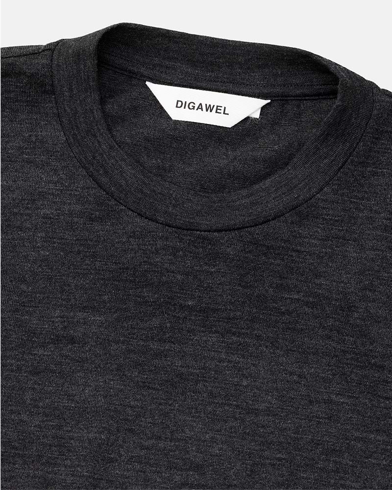 DIGAWEL【ディガウェル】Merino wool L/S T-shirt  (C.GRY) 【DWAB030】
