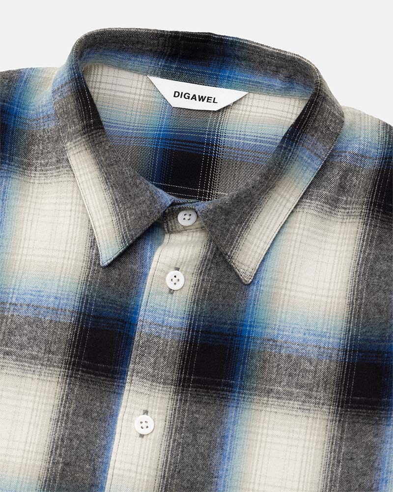 DIGAWEL【ディガウェル】Oversized shirt (Blue)【DWAB045】