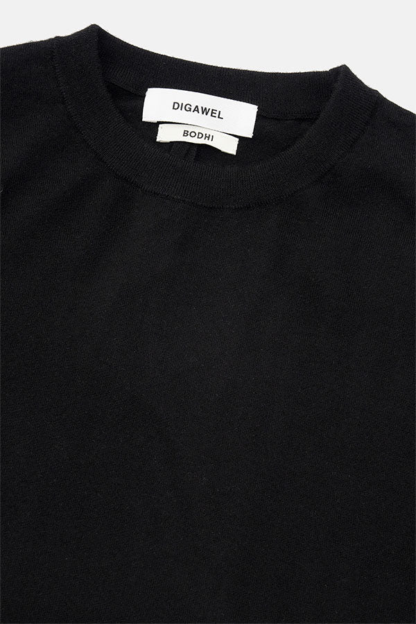 DIGAWEL【ディガウェル】Cashmere knit L/S (BODHI×DIGAWEL)  (BLACK) 【DWYB030】