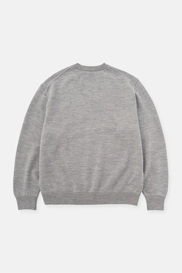 DIGAWEL【ディガウェル】Extrafine merino wool sweater  (GRAY) 【DWAB036】