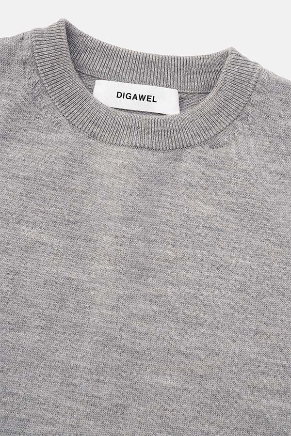 DIGAWEL【ディガウェル】Extrafine merino wool sweater  (GRAY) 【DWAB036】