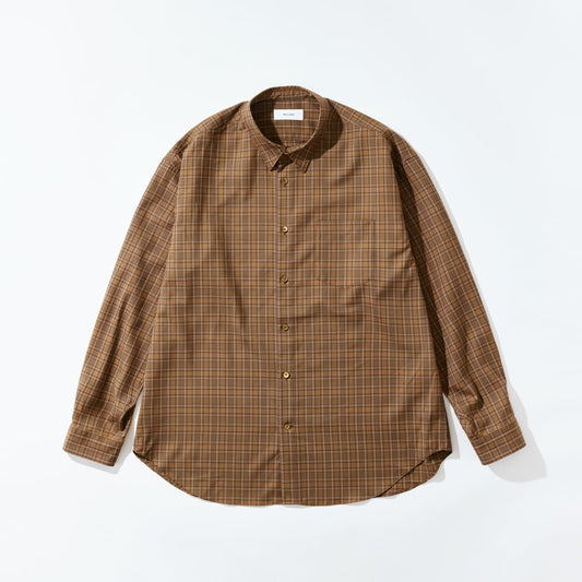 WELLDER【ウェルダー】Check Wide Silhouette Shirts (Camel Check)